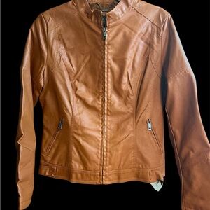 LA Coalition Women's Classic Tan Leather Jacket